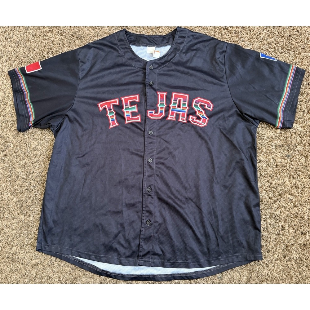 Texas Rangers Tejas Baseball Jersey XL Black 2022 Mexican Heritage Night #50 SGA